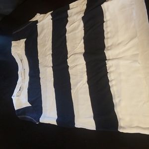 Womens Allen Allen navy & white striped top size medium